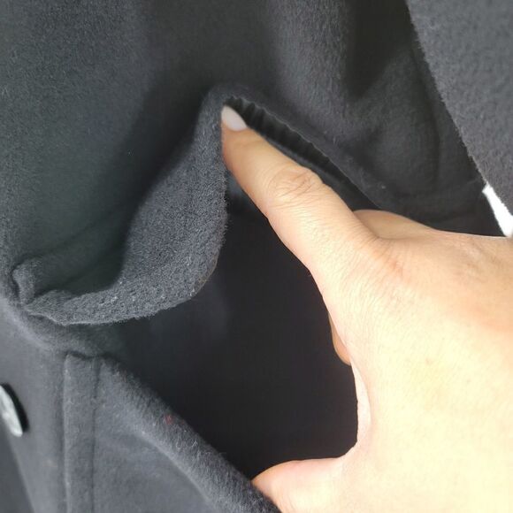 Max mara black 100% virgin wool pea coat - Picture 2 of 16